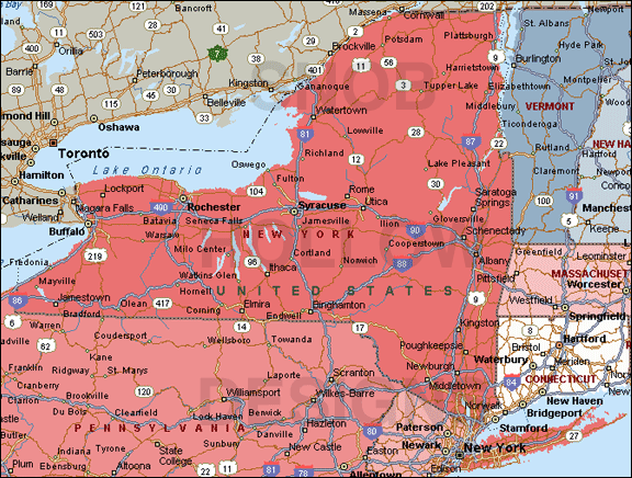 map of new york counties and towns New York County Maps Cities Towns Full Color map of new york counties and towns