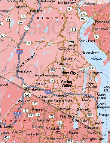 Rockland County New York map