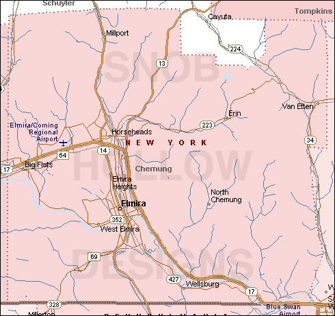 Chemung County New York map