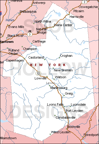 Lewis County New York map