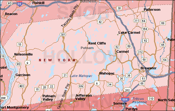 Putnam County New York map