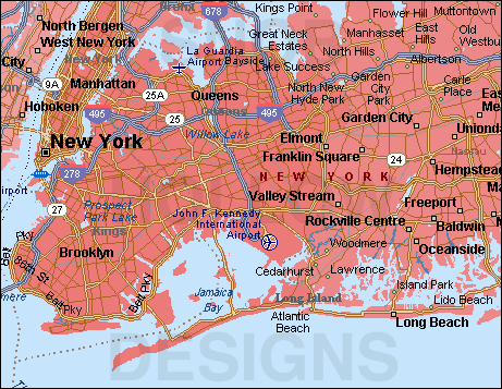 Queens County New York map