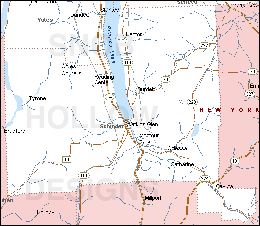 Schuyler County New York map