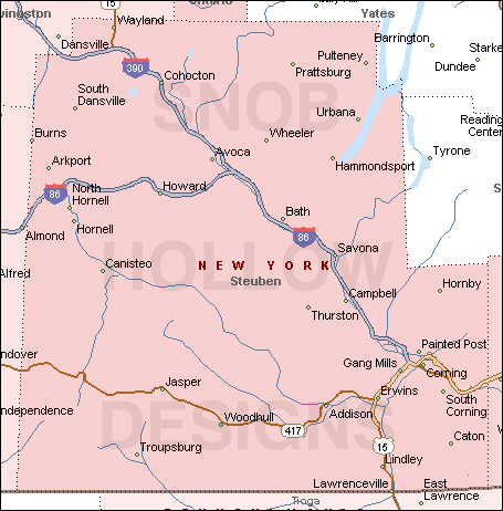 Steuben County New York map