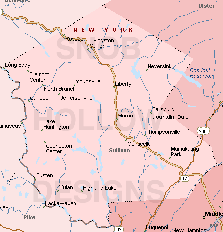 Sullivan County New York map