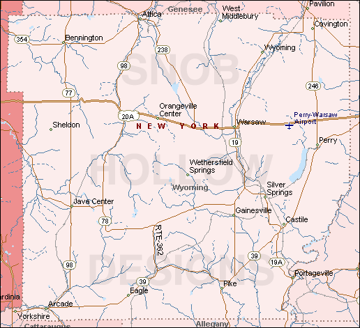 Wyoming County New York map